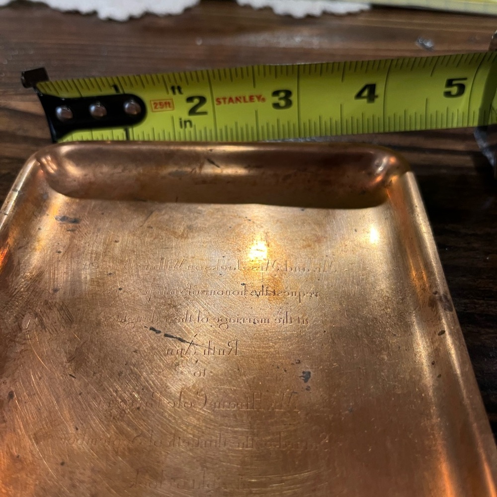 Tiffany & Co Reverse Etched Copper Invitation Plate - Picture 6 of 7